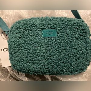 NWT UGG Faux Fur Crossbody Green